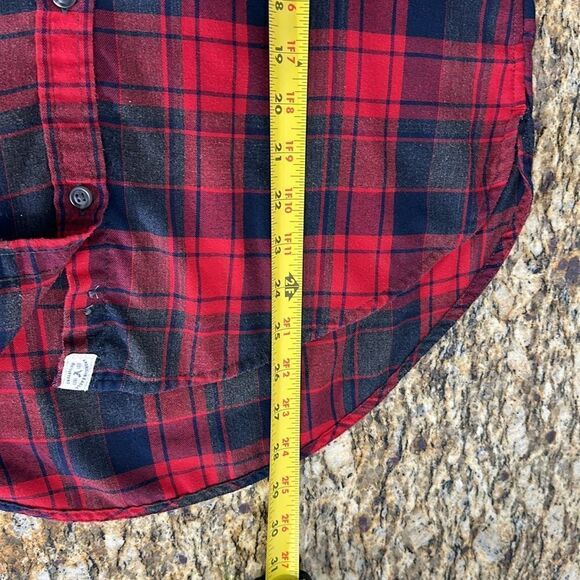American Eagle Outfitters Boyfriend Fit Red Plaid Button Down Shirt Size S - Picture 10 of 10